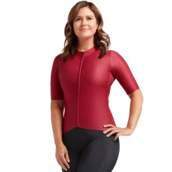 Black Sheep Cycling Essentials Team Womens Short Sleeve Jersey 2021 -Black Sheep Sport Black Sheep Cycling Essentials Team Womens Short Sleeve Jersey Jester Red Hatch