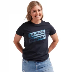 Black Sheep Cycling Inactivewear Crew Womens Tee -Black Sheep Sport Black Sheep Cycling Inactivewear Crew Womens Tee Black 1