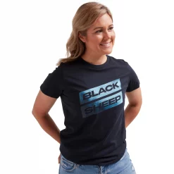 Black Sheep Cycling Inactivewear Crew Womens Tee -Black Sheep Sport Black Sheep Cycling Inactivewear Crew Womens Tee Black