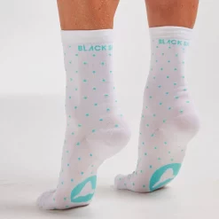 Black Sheep Cycling Perfect Crew Dot Socks -Black Sheep Sport Black Sheep Cycling Perfect Crew Dot Socks White Teal 1